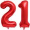 40 Inch Red Number 21 or 12 Balloons Giant 12 Balloons Red Birthday 21 Balloons (Red 21)